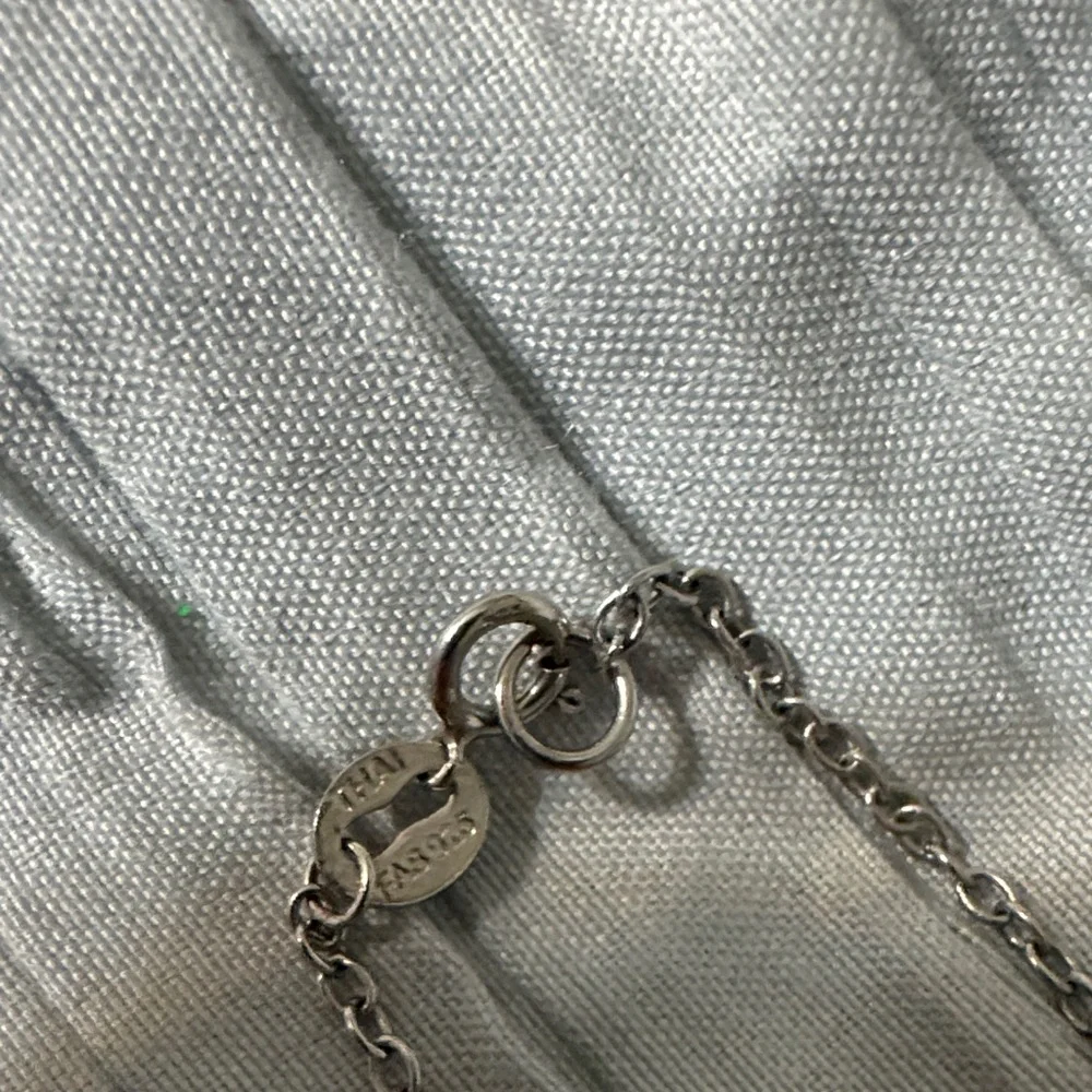 Frieda Rothman SS Necklace with Crystal Accents about 18 to 20 in with a dusty - Picture 3 of 4